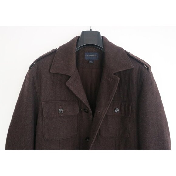 Banana Republic Brown Wool Military/Field Jacket - Size XL - Picture 4 of 10